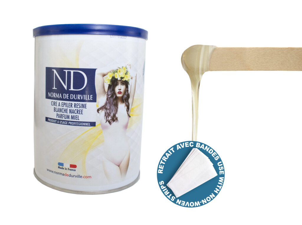 cire résine nacrée blanche parfum miel pot de 800 g