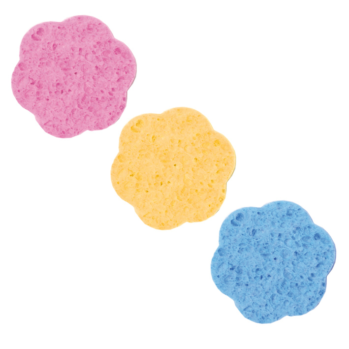 EPONGE CELLULOSE rose, bleue et jaune lot de 12