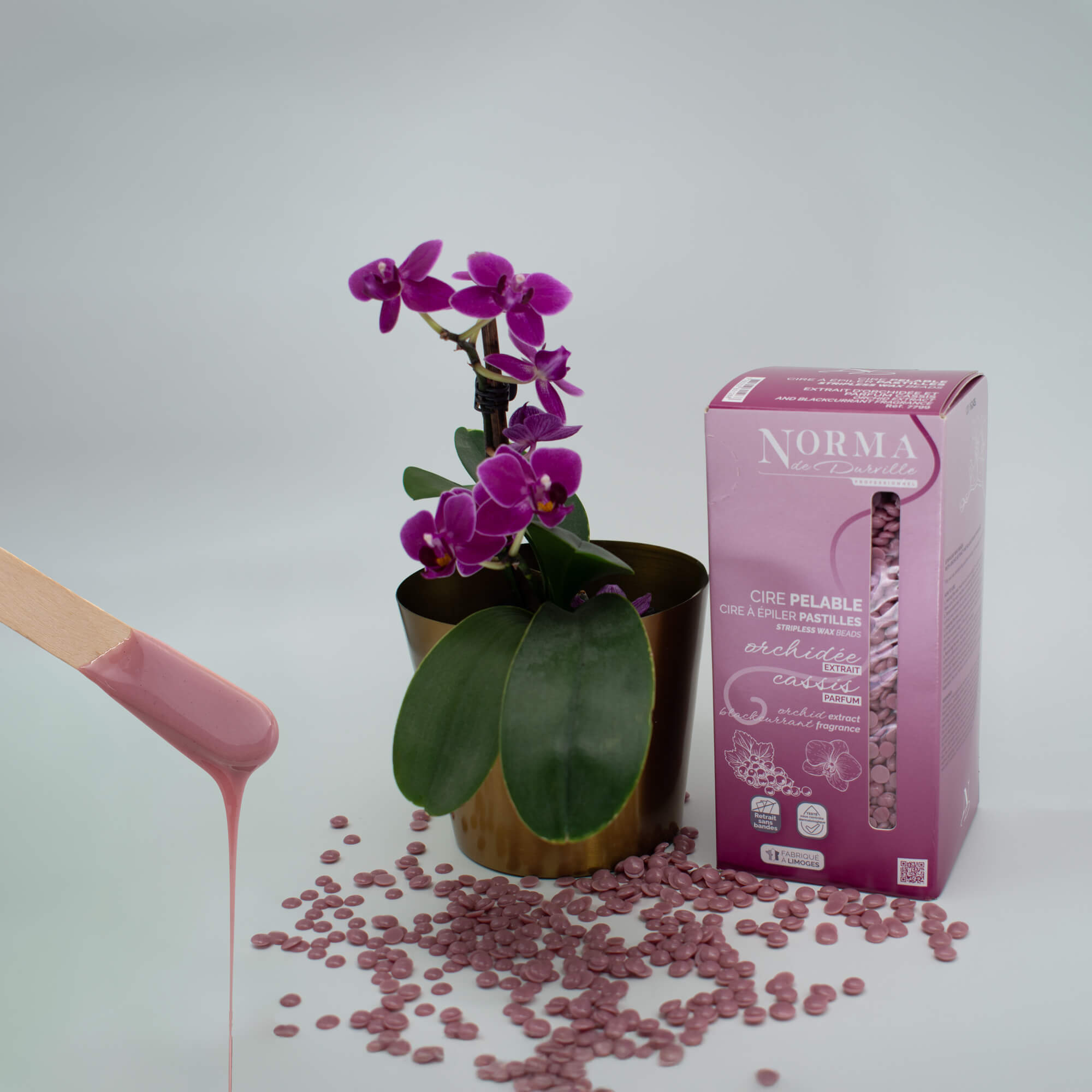 cire pelable mauve parfum cassis
