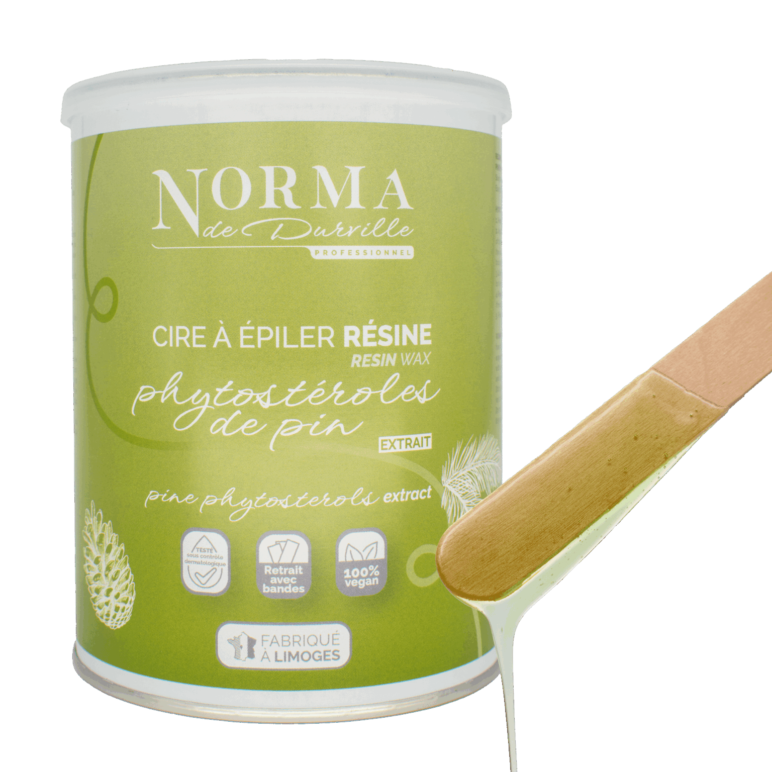 cire résine verte pot de 800 g