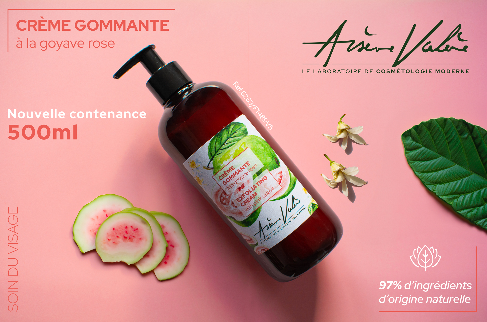 CREME GOMMANTE A LA GOYAVE ROSE flacon de 500 ml