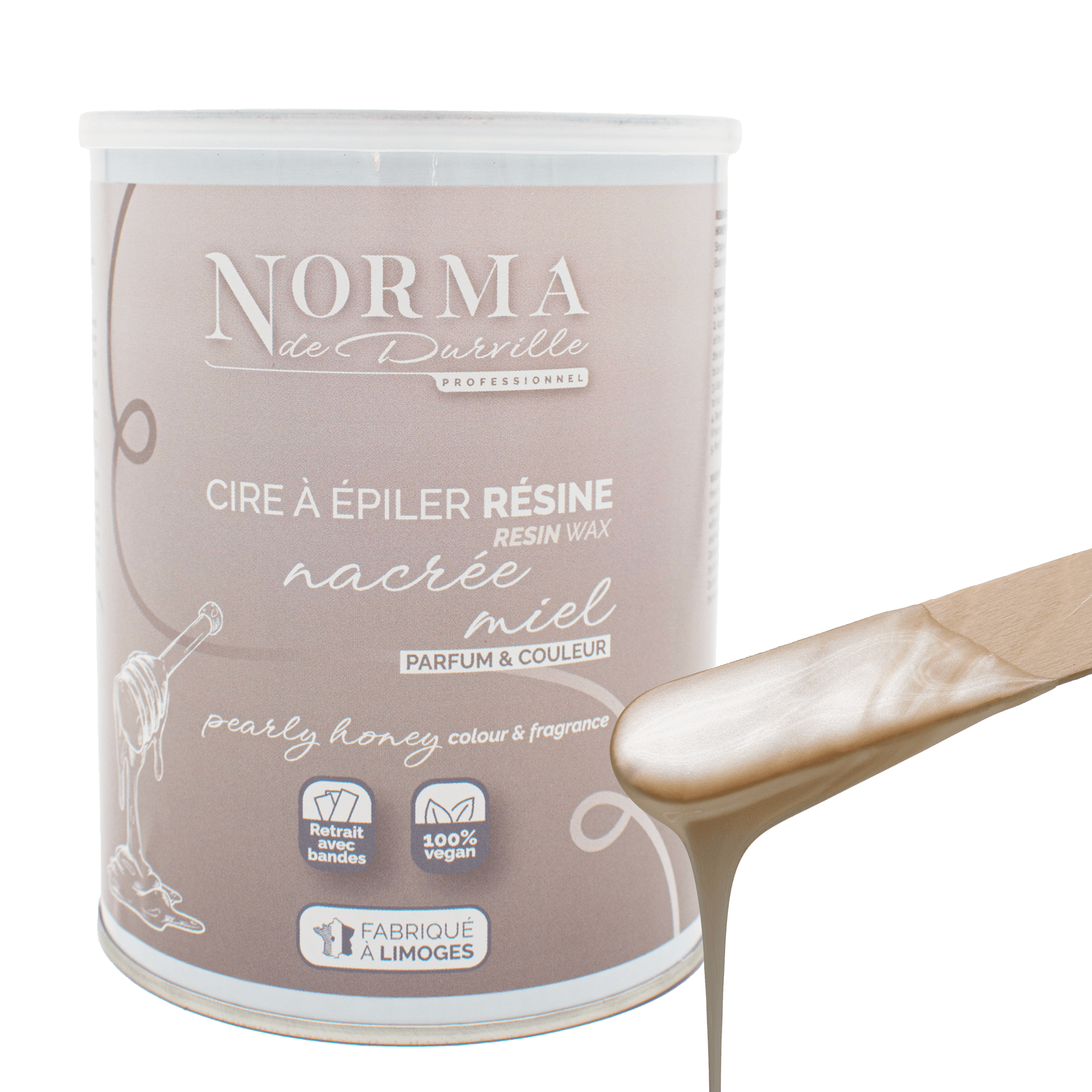 cire résine nacrée blanche parfum miel pot de 800 g